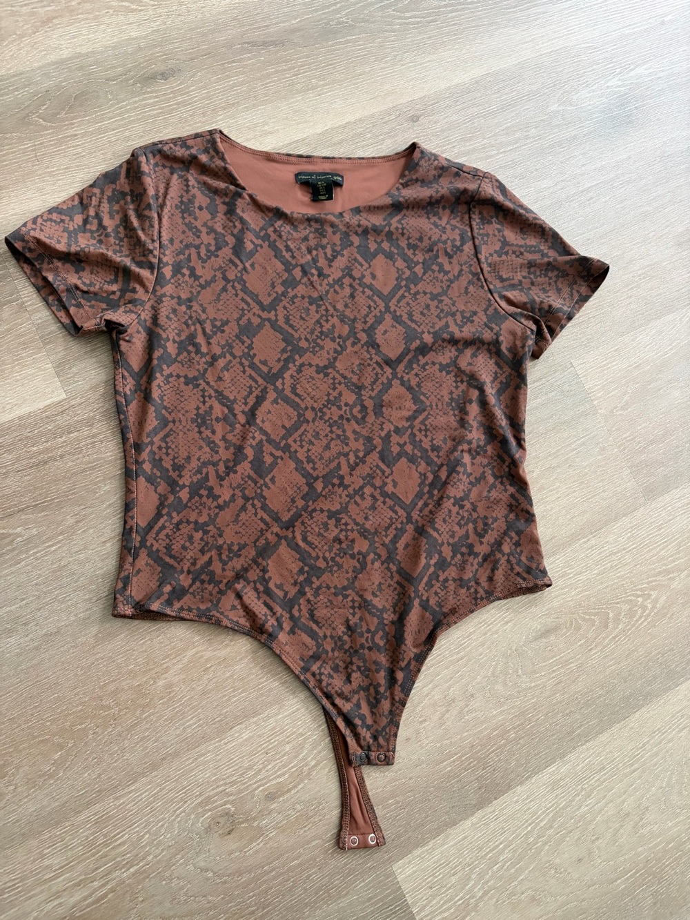 Rust Snake-Print Short Sleeve Bodysuit